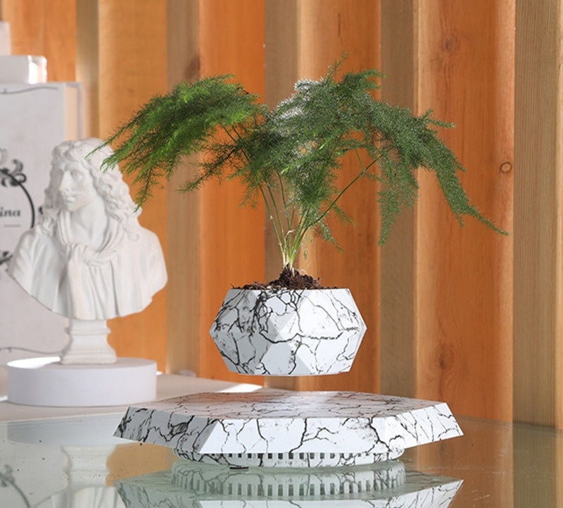 Mesmerizing Levitating Plant Pot in Marble Color